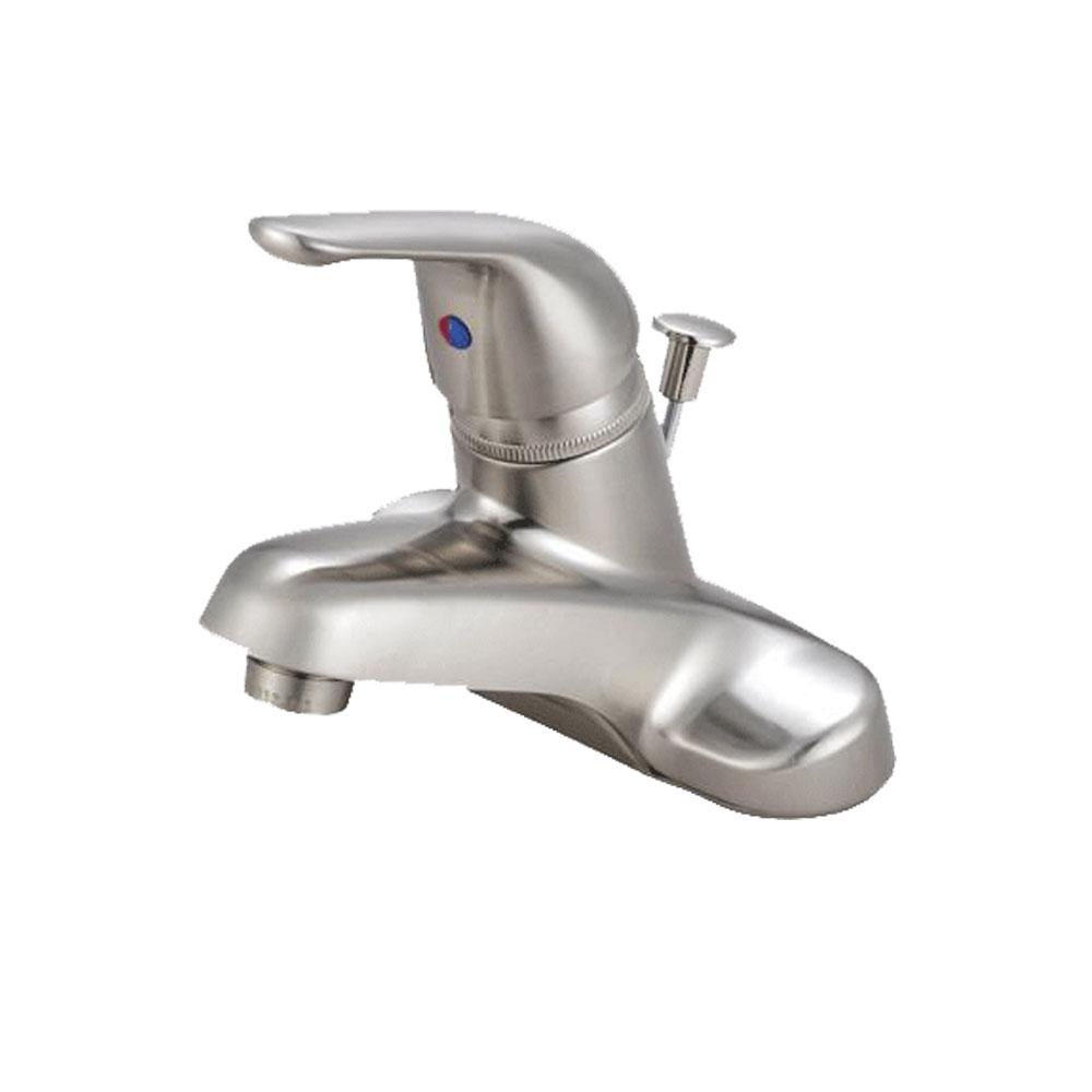 Kingston Brass Chatham Centerset with Single Lever Handle and Brass Pop-Up, Satin Nickel Bathroom Faucet Kingston Brass 