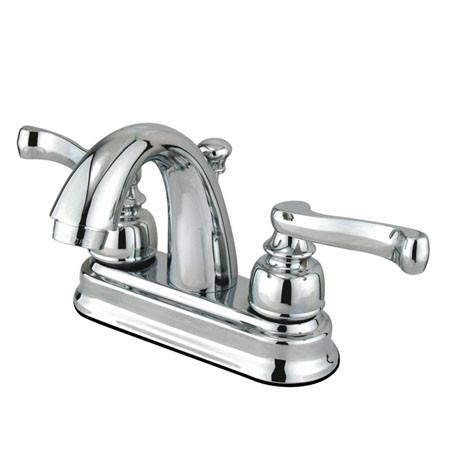 Kingston Brass Royale Centerset Lavatory Faucet with Scroll Lever Handles, Chrome Bathroom Faucet Kingston Brass 