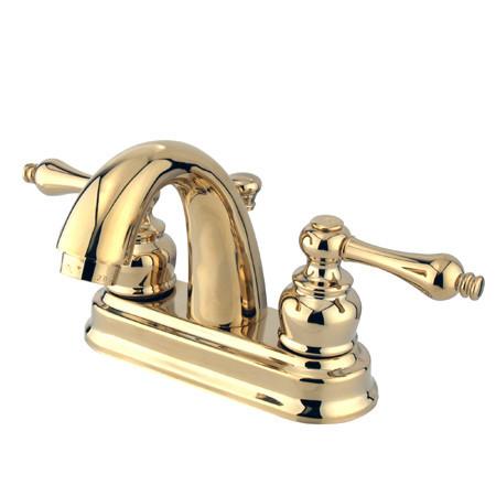Kingston Brass GKB5612AL Water Saving Restoration Centerset Lavatory Faucet with Metal Lever Handles, Polished Brass Bathroom Faucet Kingston Brass 