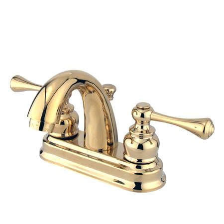 Kingston Brass GKB5612BL Water Saving Vintage Centerset Lavatory Faucet with Lever Handles, Polished Brass Bathroom Faucet Kingston Brass 