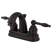 Thumbnail for Kingston Brass GKB5615KL Water Saving Knight Centerset Lavatory Faucet with Lever Handles, Oil Rubbed Bronze Bathroom Faucet Kingston Brass 