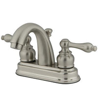 Thumbnail for Kingston Brass GKB5618AL Water Saving Restoration Centerset Lavatory Faucet with Metal Lever Handles, Satin Nickel Bathroom Faucet Kingston Brass 