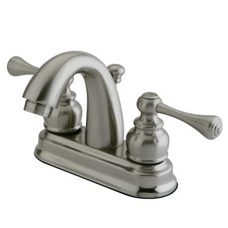 Kingston Brass GKB5618BL Water Saving Vintage Centerset Lavatory Faucet with Lever Handles, Satin Nickel Bathroom Faucet Kingston Brass 
