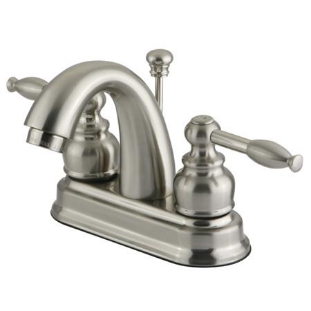 Kingston Brass GKB5618KL Water Saving Knight Centerset Lavatory Faucet with Lever Handles, Satin Nickel Bathroom Faucet Kingston Brass 