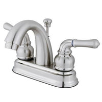 Thumbnail for Kingston Brass GKB5618NML Water Saving Naples Centerset Lavatory Faucet with Metal Lever Handles, Satin Nickel Bathroom Faucet Kingston Brass 