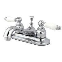 Thumbnail for Kingston Brass Restoration Centerset with Porcelain Lever Handles, Chrome Bathroom Faucet Kingston Brass 
