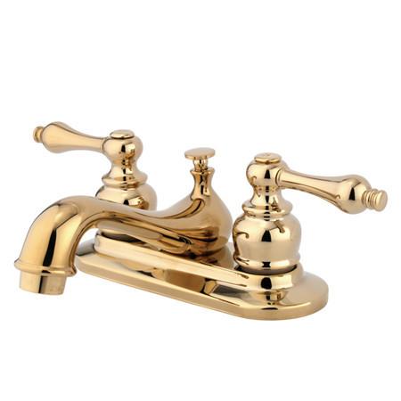 Kingston Brass GKB602AL Water Saving Restoration Centerset Lavatory Faucet with Lever Handles, Polished Brass Bathroom Faucet Kingston Brass 