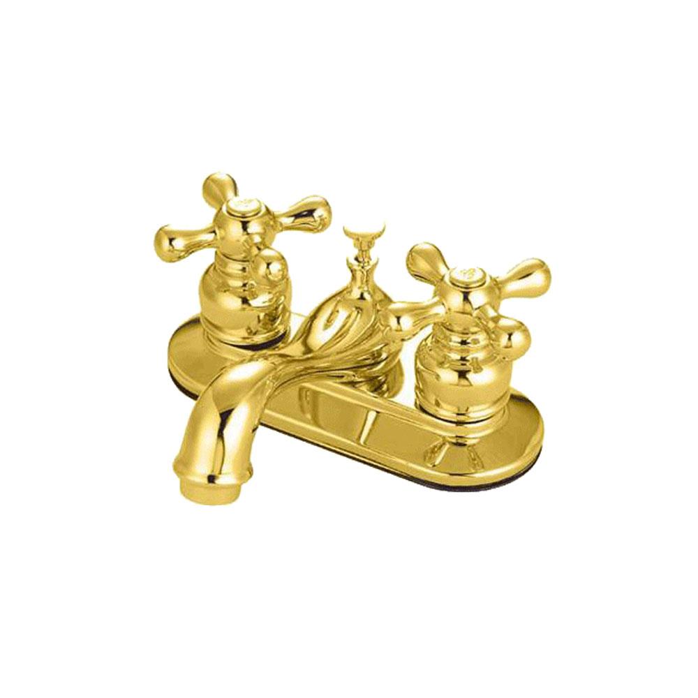 Kingston Brass GKB602AX Water Saving Restoration Centerset Lavatory Faucet with Cross Handles, Polished Brass Bathroom Faucet Kingston Brass 