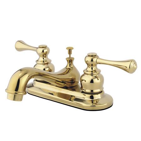 Kingston Brass GKB602BL Water Saving Vintage Centerset Lavatory Faucet with Lever Handles, Polished Brass Bathroom Faucet Kingston Brass 