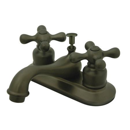 Kingston Brass GKB605AX Water Saving Water Saving Restoration Centerset Lavatory Faucet with Cross Handles, Oil Rubbed Bronze Bathroom Faucet Kingston Brass 