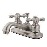 Thumbnail for Kingston Brass GKB608AX Water Saving Water Saving Restoration Centerset Lavatory Faucet with Cross Handles, Satin Nickel Bathroom Faucet Kingston Brass 