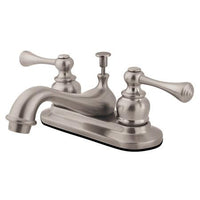 Thumbnail for Kingston Brass GKB608BL Water Saving Vintage Centerset Lavatory Faucet with Lever Handles, Satin Nickel Bathroom Faucet Kingston Brass 