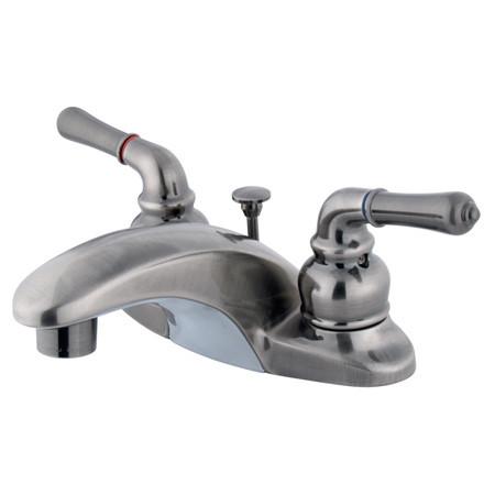 Kingston Brass Magellan Centerset Lavatory Faucet with Lever Handles, Vintage Nickel Bathroom Faucet Kingston Brass 