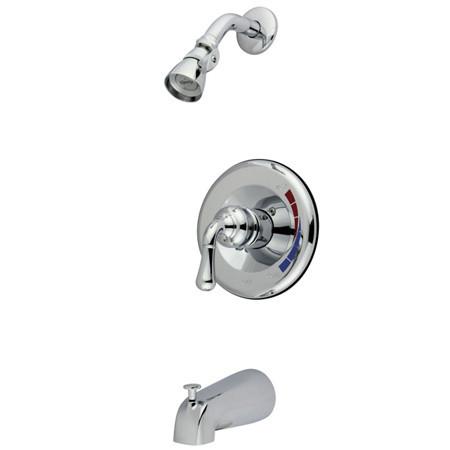 Kingston Brass Magellan Tub and Shower Faucet with Showerhead, Chrome Tub Shower Sets Kingston Brass 