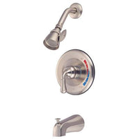 Thumbnail for Kingston Brass Magellan Tub and Shower Faucet with Showerhead, Satin Nickel Tub Shower Sets Kingston Brass 