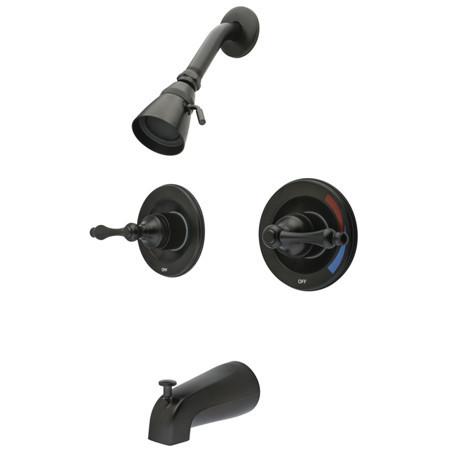 Kingston Brass GKB665AL Water Saving Vintage Tub & Shower Faucet with Pressure Balanced Valve, Oil Rubbed Bronze Tub Shower Sets Kingston Brass 