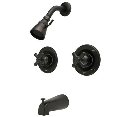 Kingston Brass GKB665AX Water Saving Vintage Tub & Shower Faucet with Pressure Balanced Valve, Oil Rubbed Bronze Tub Shower Sets Kingston Brass 