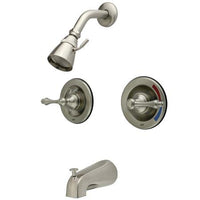 Thumbnail for Kingston Brass GKB668AL Water Saving Vintage Tub & Shower Faucet with Pressure Balanced Valve, Satin Nickel Tub Shower Sets Kingston Brass 