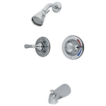 Kingston Brass GKB671 Water Saving Magellan Tub & Shower Faucet with Pressure Balanced Valve, Chrome Tub Shower Sets Kingston Brass 