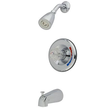 Kingston Brass GKB681T Water Saving Chatham Tub and Shower Faucet Trim only with Single Acrylic Handle, Chrome Tub Shower Sets Kingston Brass 