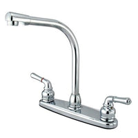 Thumbnail for Kingston Brass GKB750 Water Saving Magellan Centerset Kitchen Faucet with Brass Lever Handles, Chrome Kitchen Faucet Kingston Brass 