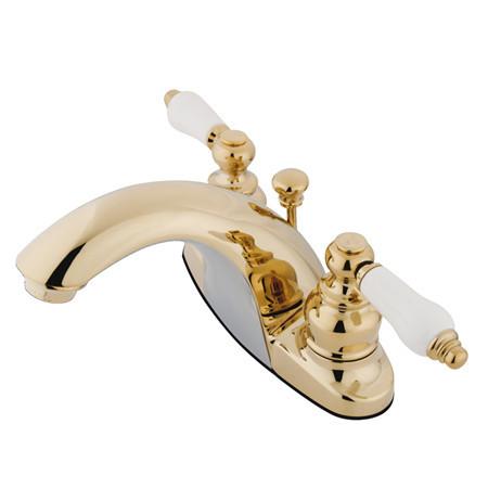Kingston Brass English Country Centerset Lavatory Faucet, Polished Brass Bathroom Faucet Kingston Brass 