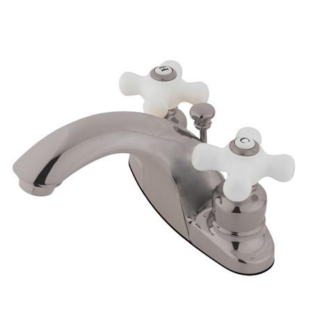 Kingston Brass English Country Centerset Lavatory Faucet, Satin Nickel Bathroom Faucet Kingston Brass 