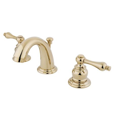 Kingston Brass GKB912AL Water Saving English Country Mini Widespread Lavatory Faucet with Retail Pop-Up, Polished Brass Bathroom Faucet Kingston Brass 