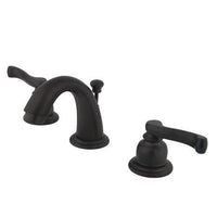 Thumbnail for Kingston Brass GKB915FL Water Saving Royale Mini Widespread Lavatory Faucet with Retail Pop-Up, Oil Rubbed Bronze Bathroom Faucet Kingston Brass 