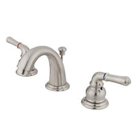 Thumbnail for Kingston Brass GKB918 Water Saving Magellan Mini Widespread Lavatory Faucet with Retail Pop-Up, Satin Nickel Bathroom Faucet Kingston Brass 