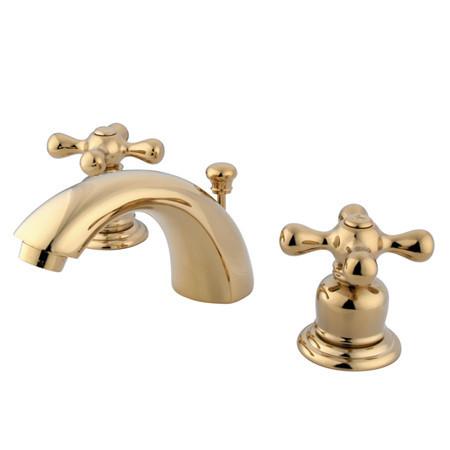 Kingston Brass GKB942AX Water Saving Magellan Mini Widespread Lavatory Faucet, Polished Brass Bathroom Faucet Kingston Brass 