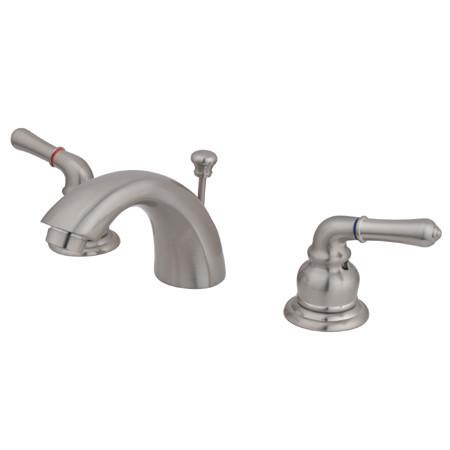 Kingston Brass GKB958 Water Saving Magellan Mini Widespread Lavatory Faucet, Satin Nickel Bathroom Faucet Kingston Brass 