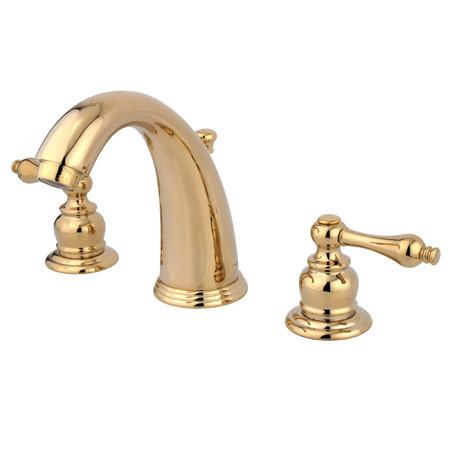 Kingston Brass GKB982AL Water Saving Victorian Widespread Lavatory Faucet, Polished Brass Bathroom Faucet Kingston Brass 