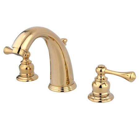 Kingston Brass GKB982BL Water Saving Vintage Widespread Lavatory Faucet, Polished Brass Bathroom Faucet Kingston Brass 