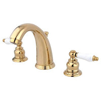 Thumbnail for Kingston Brass GKB982PL Water Saving English Country Widespread Lavatory Faucet, Polished Brass Bathroom Faucet Kingston Brass 