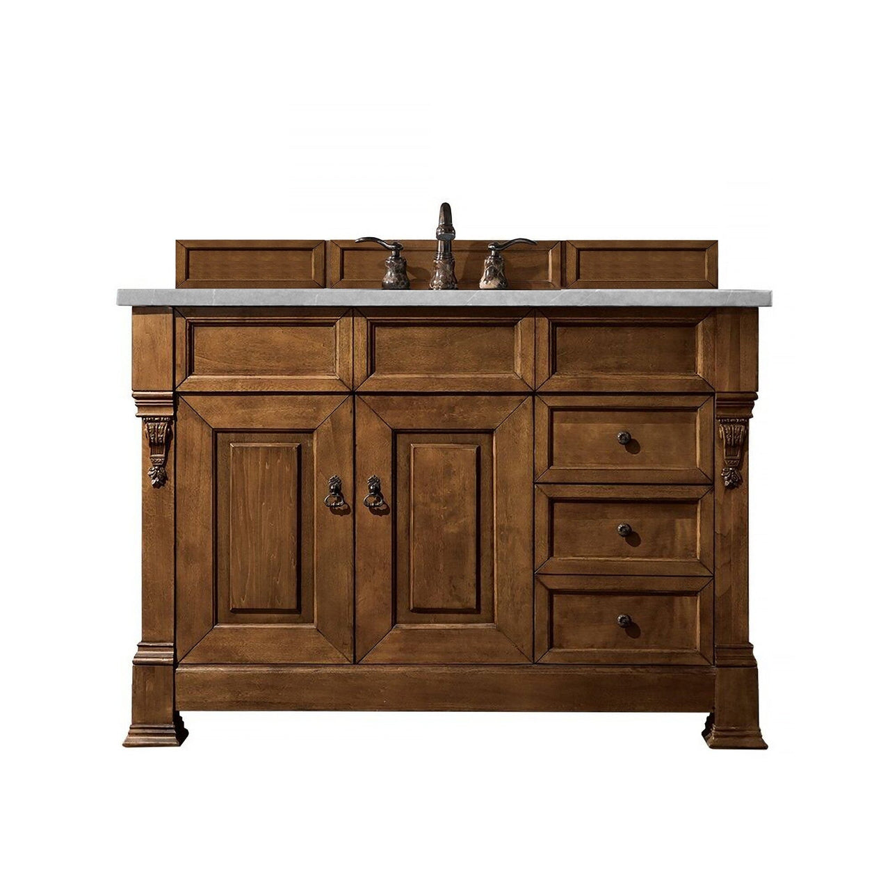 James Martin Brookfield 48" Single Vanity Vanities James Martin Country Oak w/ 3 CM Eternal Serena Quartz Top 