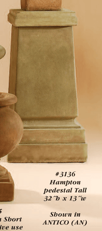 Thumbnail for Hampton Pedestal Tall Cast Stone Outdoor Garden Planter Tuscan 