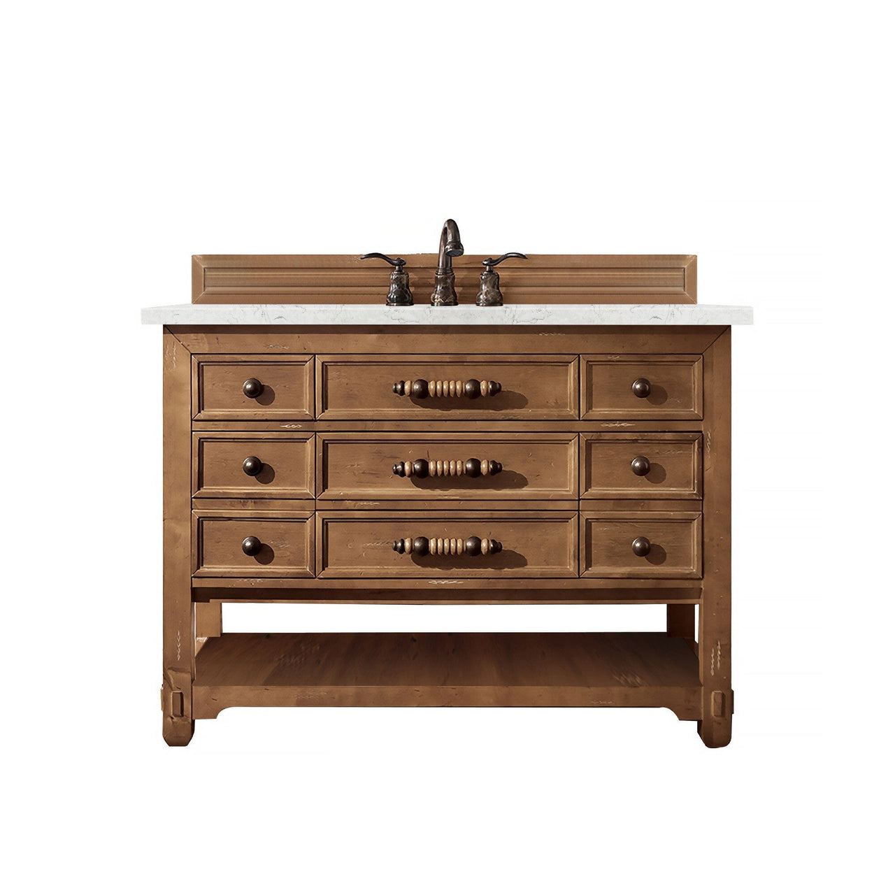 James Martin Malibu 48" Single Vanity Vanity James Martin Honey Alder w/ 3 CM Eternal Jasmine Pearl Quartz Top 