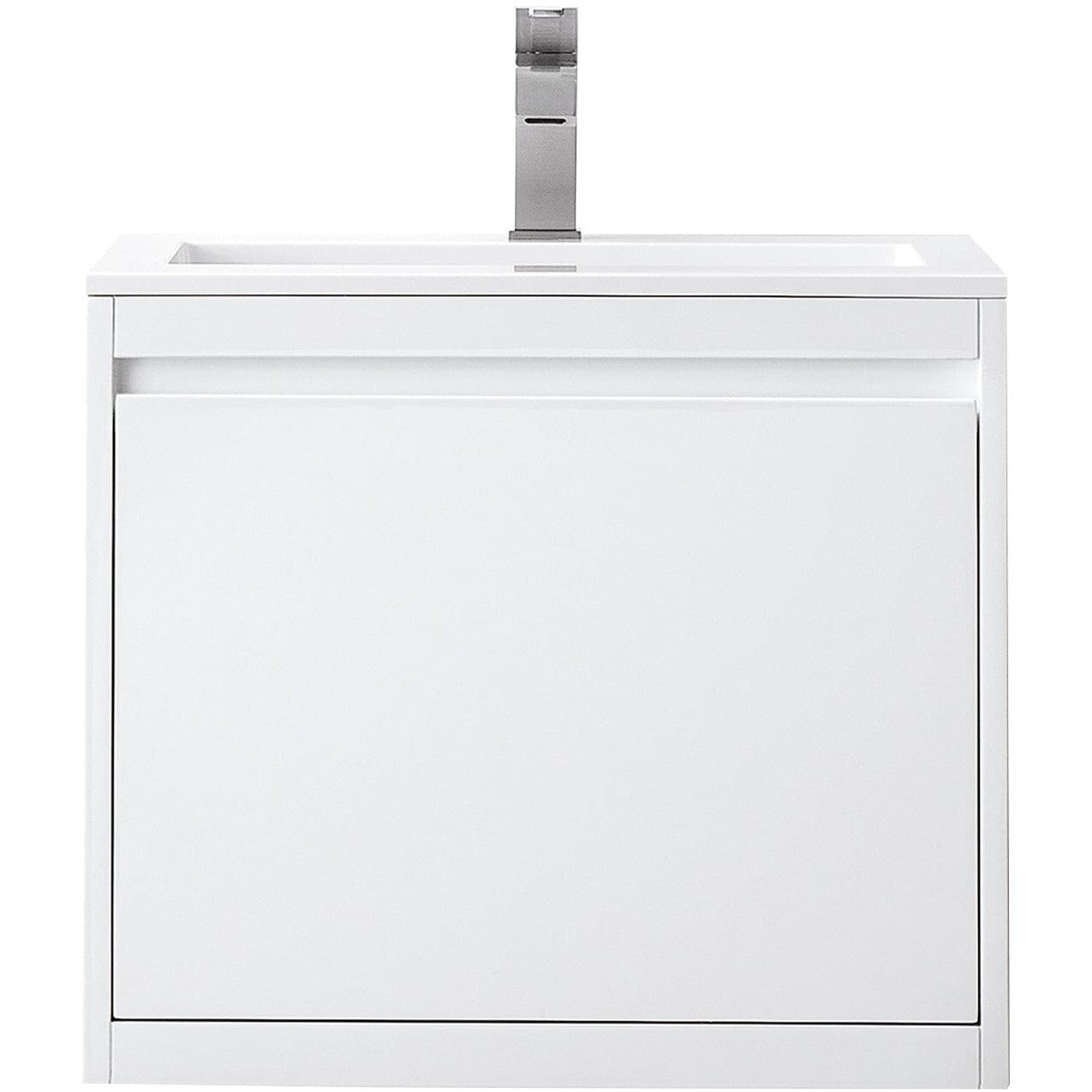 James Martin Milan 23.6" Single Vanity Vanity James Martin Glossy White w/Glossy White Composite Top 