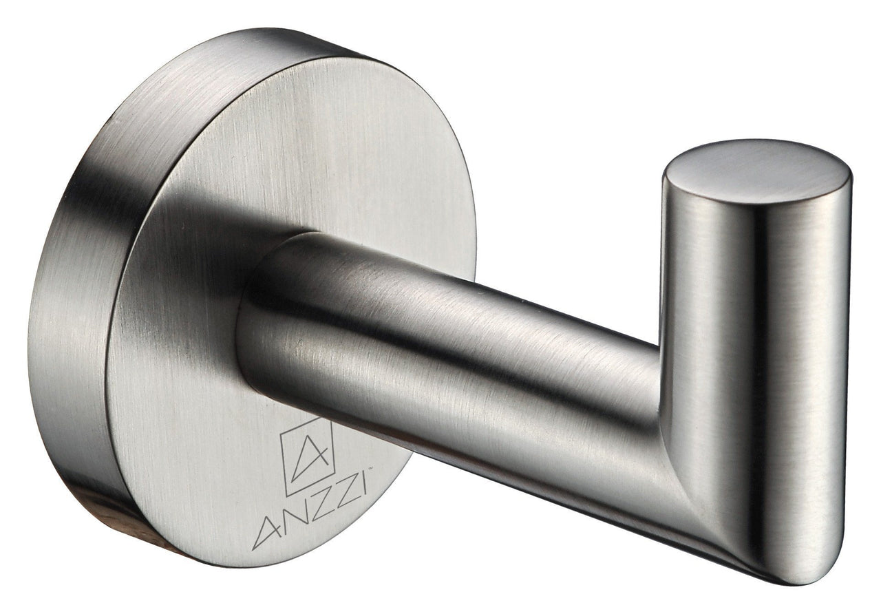 Caster 2 Series Robe Hook in Brushed Nickel bath towel hooks ANZZI 