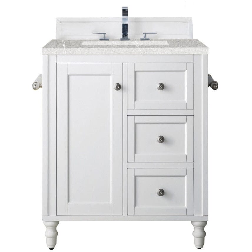 James Martin Copper Cove Encore 30" Single Vanity Vanity James Martin Bright White w/ 3 CM Eternal Serena Quartz Top 