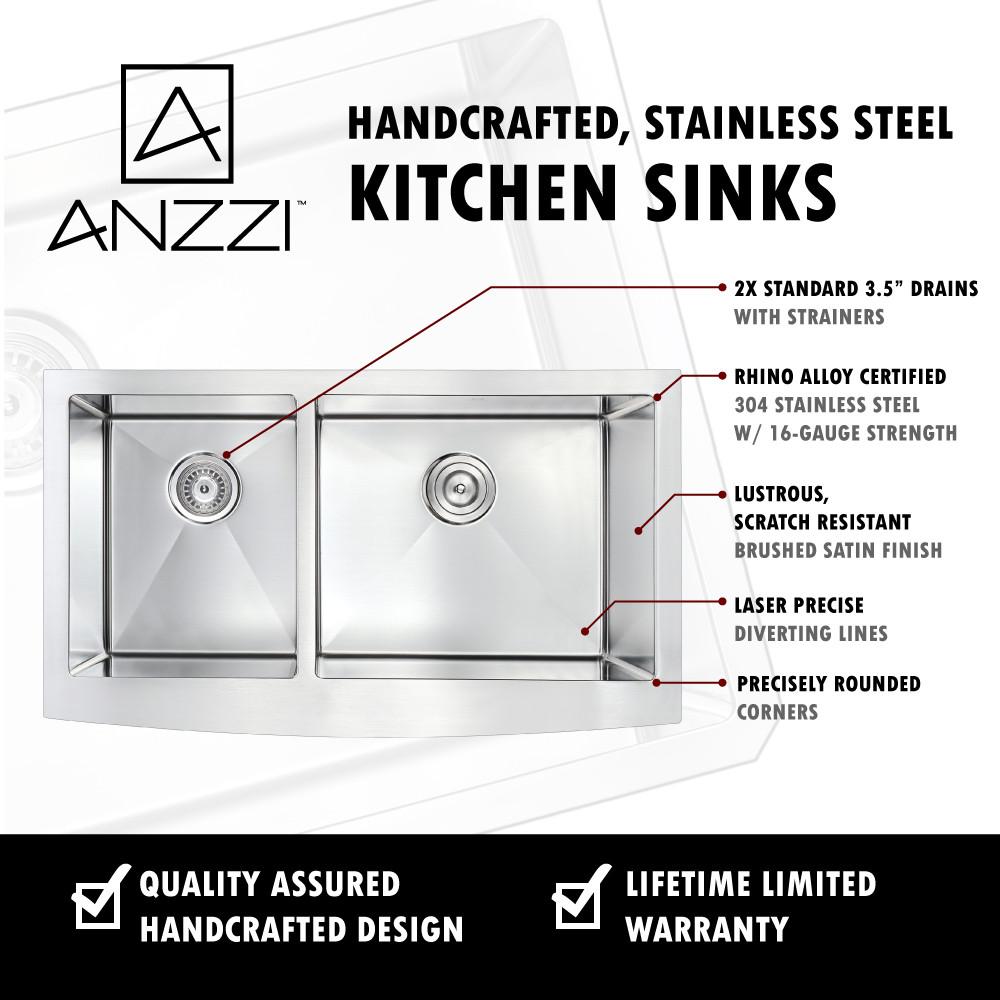 ANZZI ELYSIAN Series K-AZ3320-4C Kitchen Sink Kitchen Sink ANZZI 
