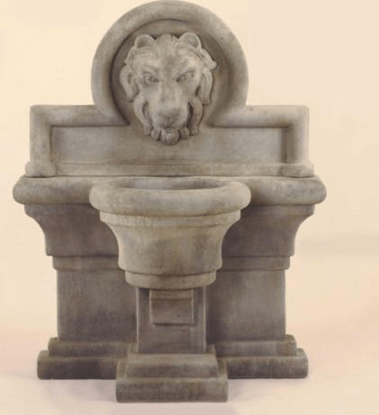 Leone Grande Wall Cast Stone Outdoor Fountain Fountain Tuscan 