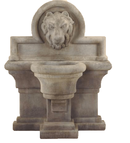 Leone Grande Wall Cast Stone Outdoor Fountain Fountain Tuscan 