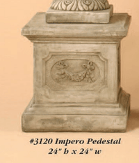 Thumbnail for Impero Pedestal Cast Stone Outdoor Garden Planter Planter Tuscan 