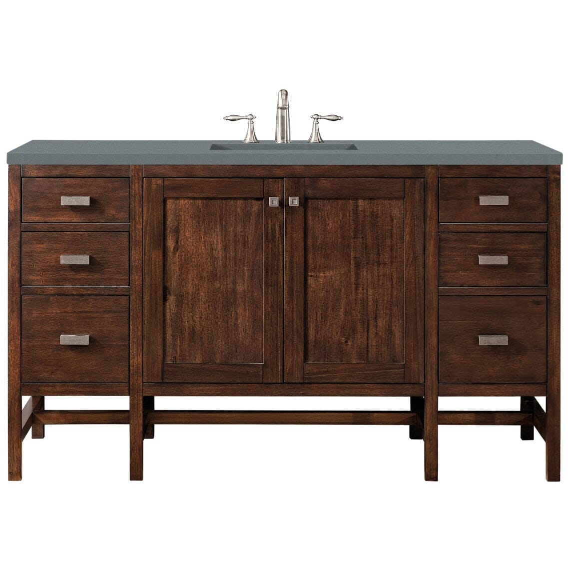 James Martin Addison 60" Single Vanity Vanity James Martin Mid Century Acacia w/ 3 CM Cala Blue Quartz Top 