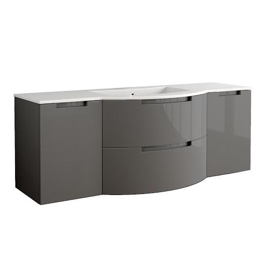 Latoscana Oasi 57" Slate Glossy Bathroom Vanity OA57OPT4T Vanity Latoscana 