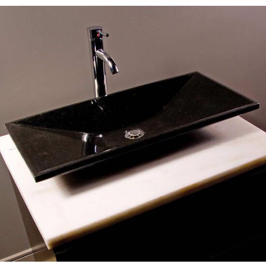 Cantrio Black Galaxie Granite Bathroom Vessel SInk RS-016B Stone Series Cantrio 