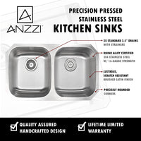 Thumbnail for ANZZI MOORE Series KAZ3218-031 Kitchen Sink Kitchen Sink ANZZI 