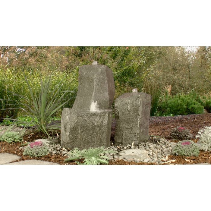 GFRC Bubbling Boulders LA7150K Twisting Cascade Triple Fountain Kit Fountain Blue Thumb 